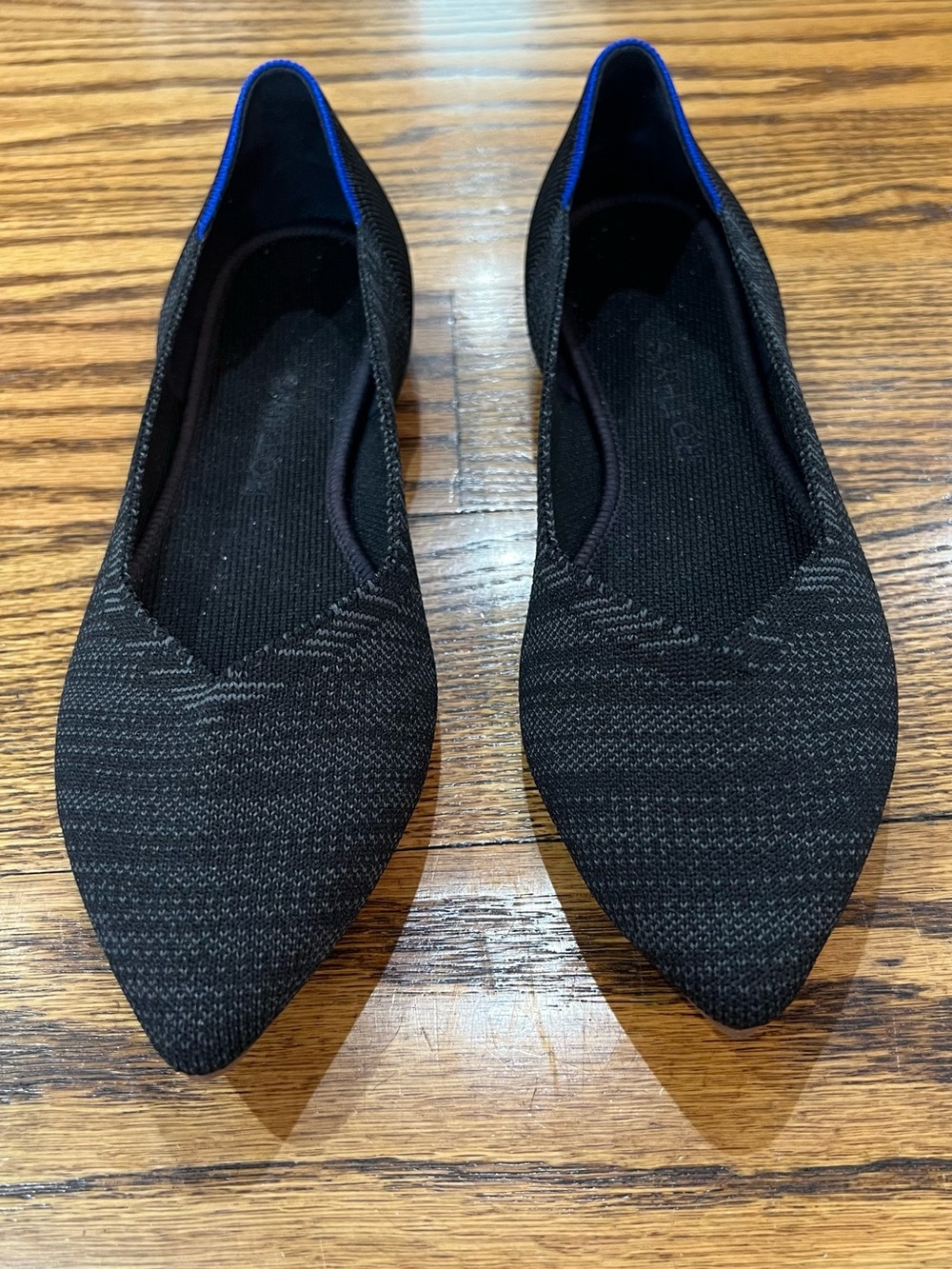Rothy's The Point Flats Sz 8 Heathered Black Recycled Machine Washable Office